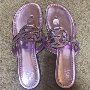 Tory Burch metallic  lavender Miller sandals